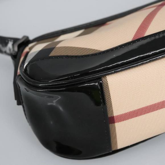 BURBERRY Nova Check Shoulder Bag PVC Beige Silver Auth 96954 - Picture 14 of 16